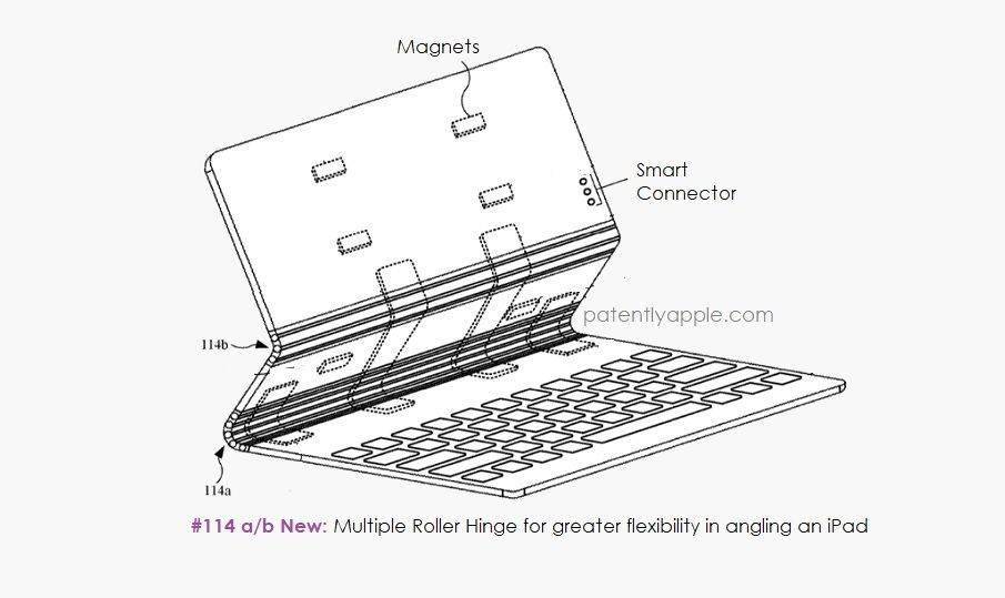 好看的苹果版键盘
:苹果妙控键盘新专利曝光：全新铰链设计为iPad提供更稳定的支撑